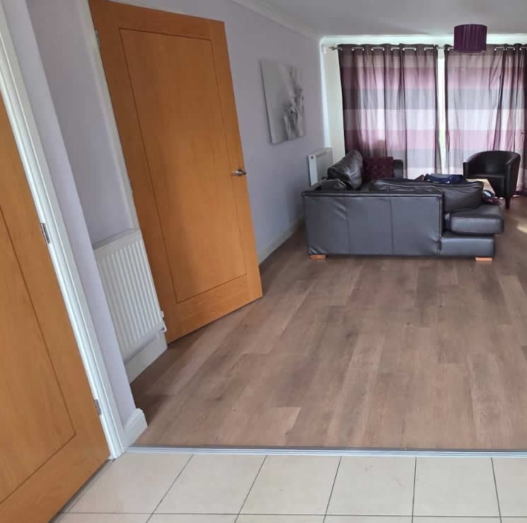 The reveal – a striking herringbone floor ready for years of family life